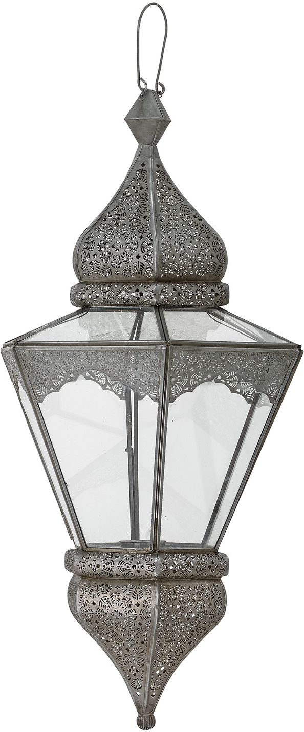 Lanterne Bloomingville Isabell Grå Glas Og Jern ø25     H63   Cm