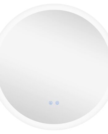 Led Badeværelsesspejl  Justerbar Lysstyrke  Afdugning  Touch  Ip44  Metal Glas  60 Cm  Hvid Sølv