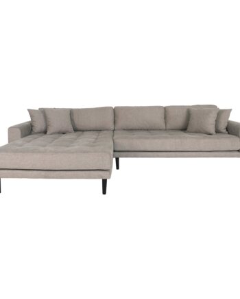 Lido Loungesofa Loungesofa  Venstrevendt   Stone Med Fire Puder And Sorte Træben Hn1030