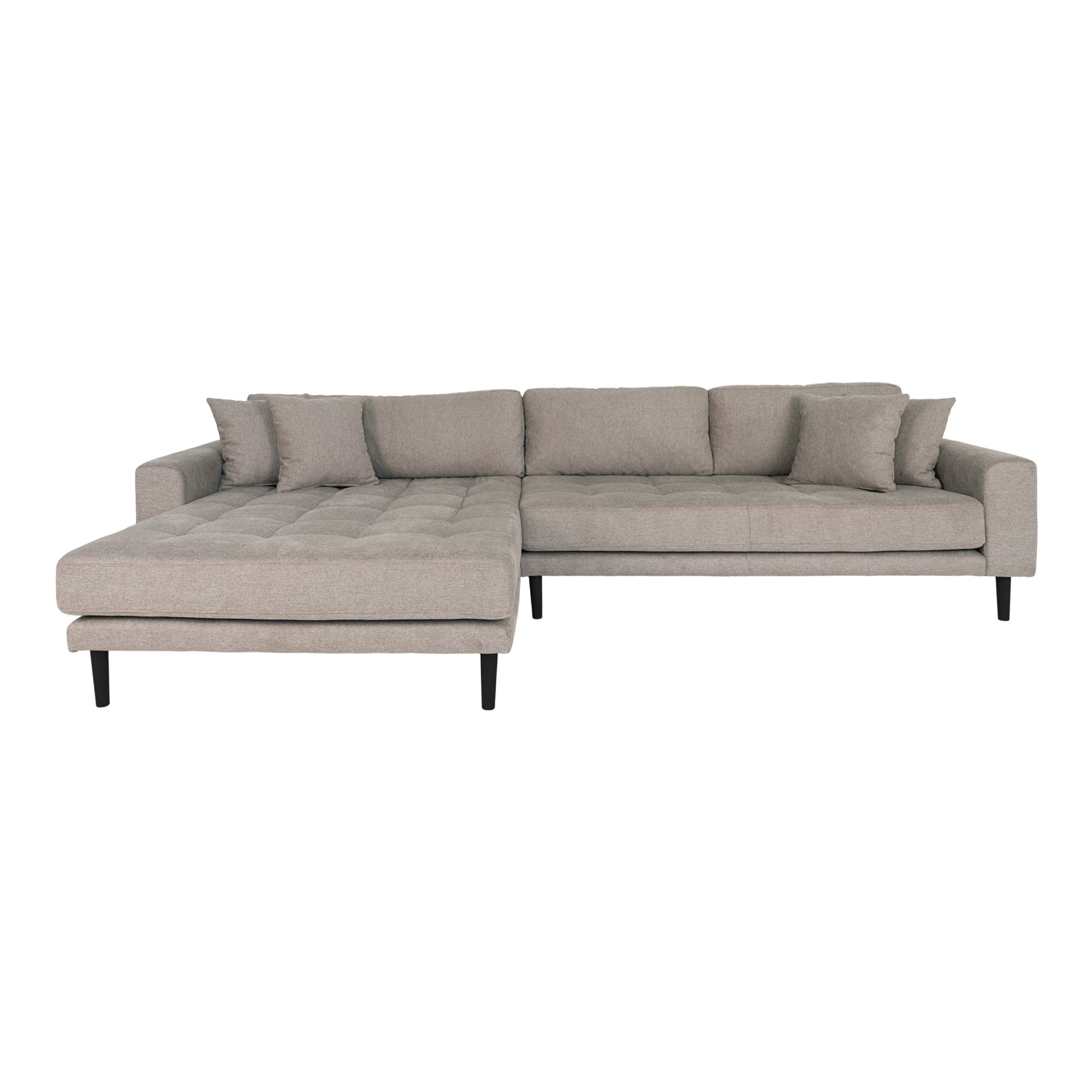 Lido Loungesofa Loungesofa Venstrevendt Stone Med Fire Puder And Sorte Træben Hn1030