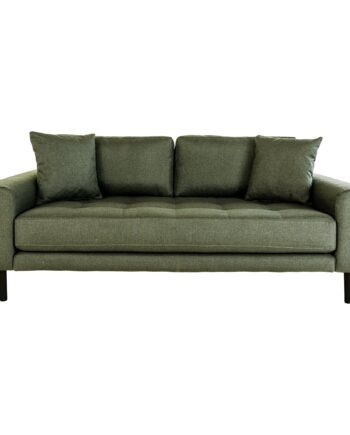 Lido     Personers Sofa     Personers Sofa  Olivengrøn Med To Puder Og Sorte Træben Hn1020