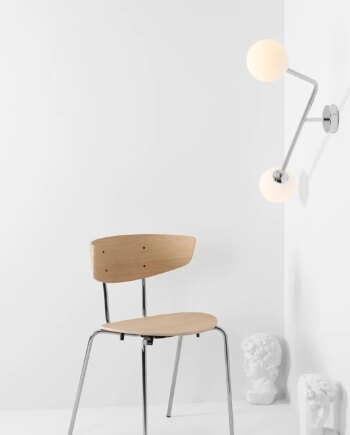 Limelight Væglampe   Forkromet Metal Og Hvidt Glas  Højde 99 Cm
