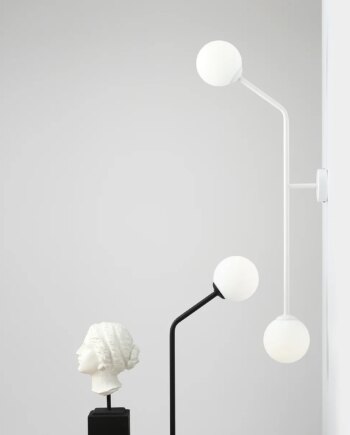 Limelight Væglampe   Hvidt Metal Og Hvidt Glas  Højde 99 Cm