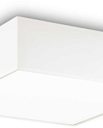 Loftlampe Ideal Lux Ritz Hvid Krom Stofskærm 50x50x15 Cm 4xe27 240w Ip20