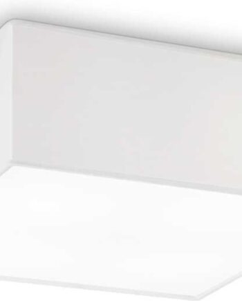 Loftlampe Ideal Lux Ritz ø40 H15 Cm Hvid Krom Tekstilskærm