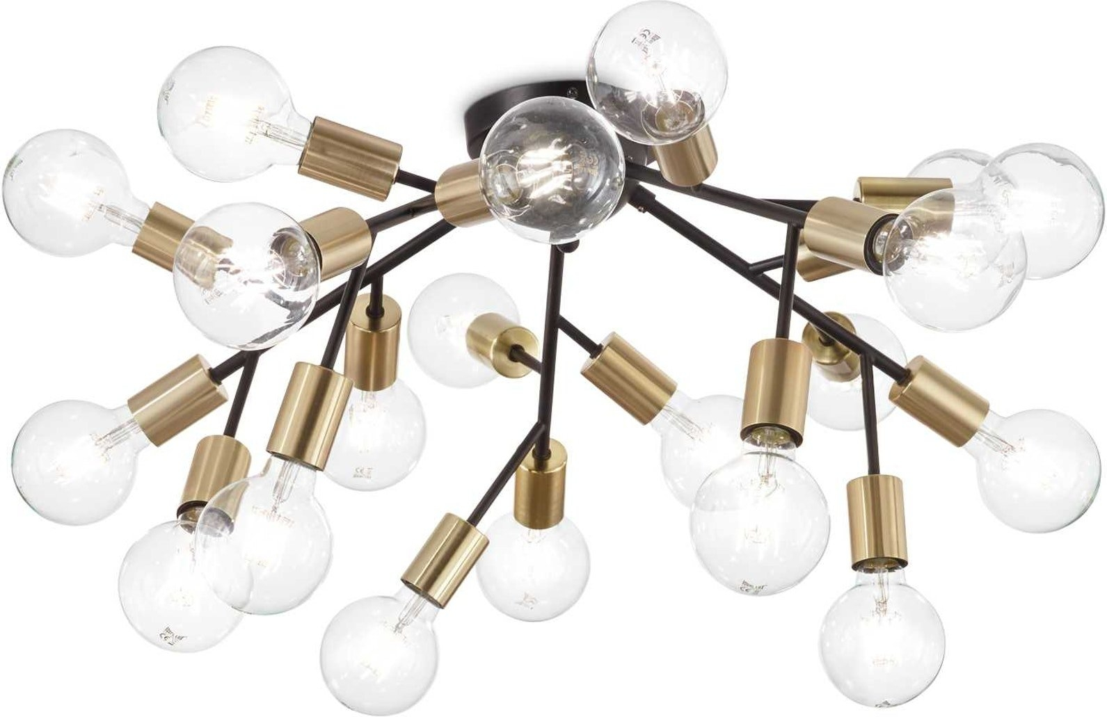 Loftlampe Ideal Lux Spark Matsort Metal ø80   H32 Cm Med 20 E27 Pærer Ip20