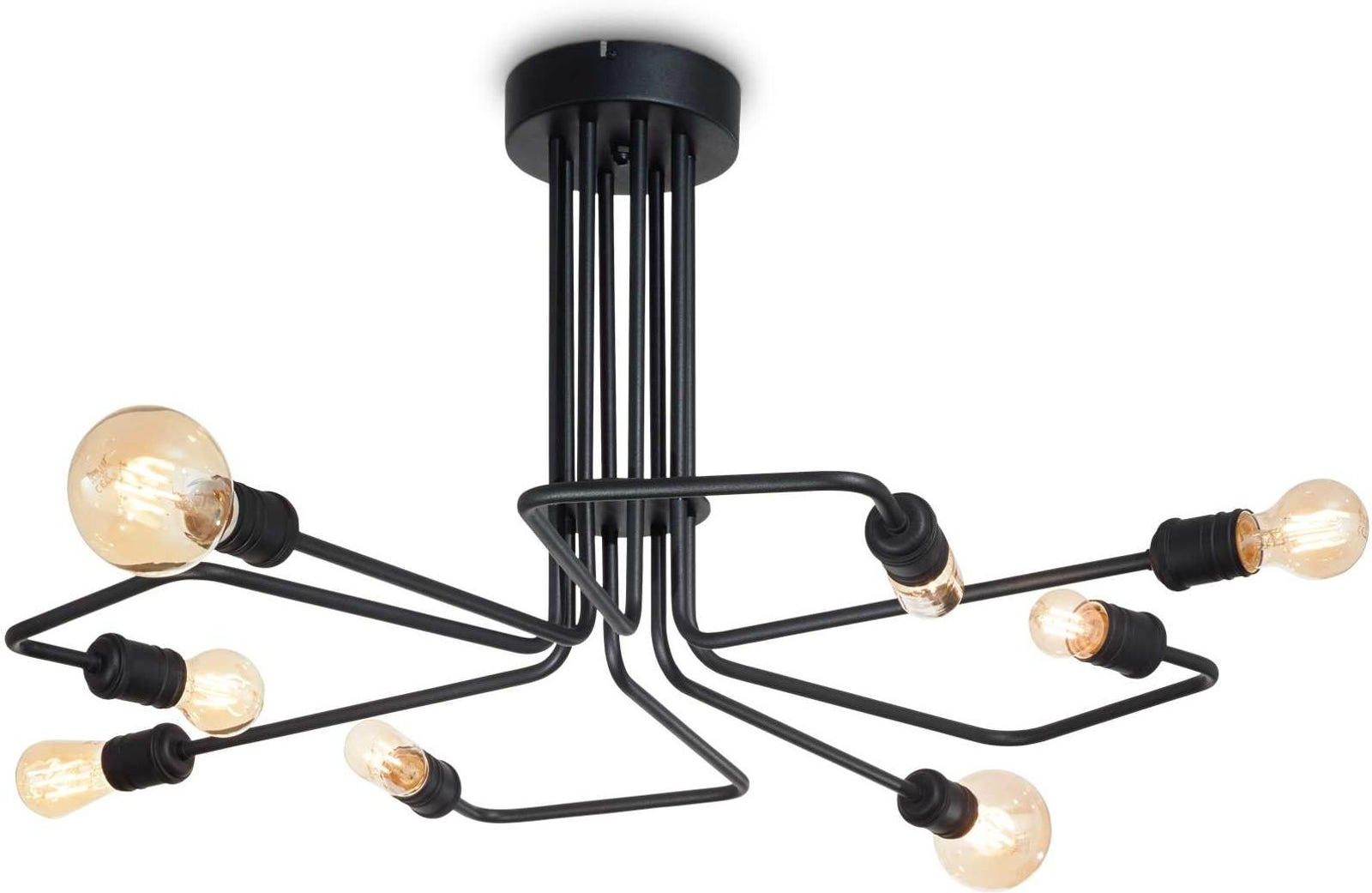 Loftlampe Ideal Lux Triumph ø92   H41   Cm Sort Metal 8ã E27 Ip20 Industrielt Design