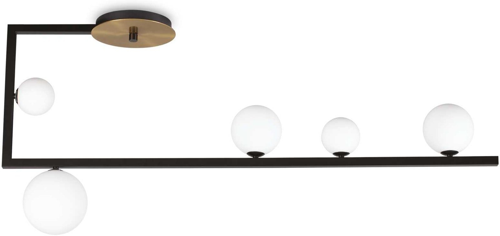 Loftslampe Ideal Lux Birds 115 Cm Sort Metal   Hvidt Glas