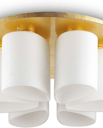 Loftslampe Ideal Lux Daisy ø60 Cm Bladguld Metal Glas     E27