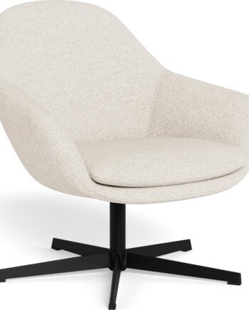 Lounge Stol Signature Clara   Creme Cona Stof  Mat Sort Stål  Vendbar Sædehynde  H55ã B52ã D49 Cm