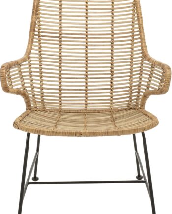 Loungestol Bloomingville Cozy Lake Natur Rattan Og Sort Jern H88ã B70ã D58 Cm