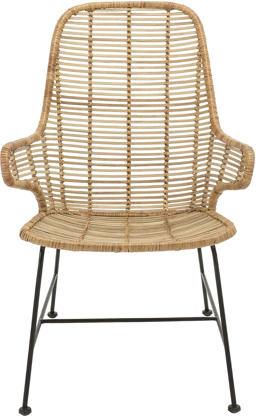 Loungestol Bloomingville Cozy Lake Natur Rattan Og Sort Jern H88ã B70ã D58 Cm