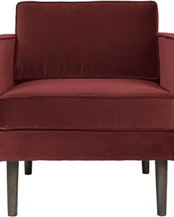 Loungestol Broste Copenhagen Wind Rød Velour Lænestol H74   B84   L88 Cm