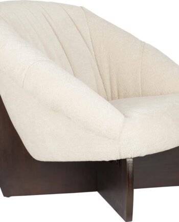 Loungestol Dutchbone Emilius Polstret Stof   Antracit Med Gummitræsbase H80xb94xl96 Cm