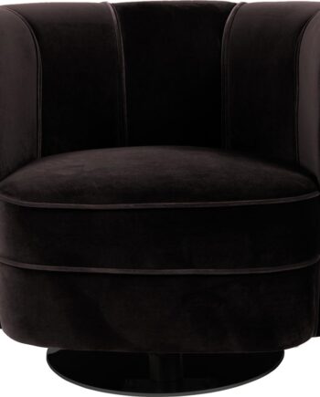 Loungestol Dutchbone Flower   Kulsort Stof Med Drejefunktion H76xb86xl74
