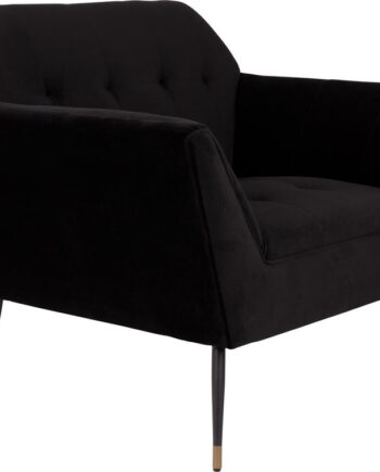 Loungestol Dutchbone Kate Kulsort Stof Jernben