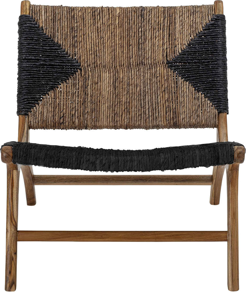 Loungestol Grant Creative Collection   Robust Teak Med Banansnore Sort Natur  Kompakt Indendørs Design