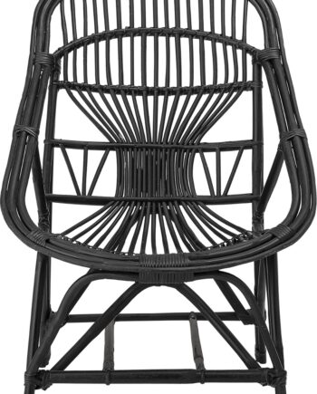 Loungestol   Lænestol Bloomingville Cozy Joline Sort   Sukkerrør H88xb43xd60 Cm