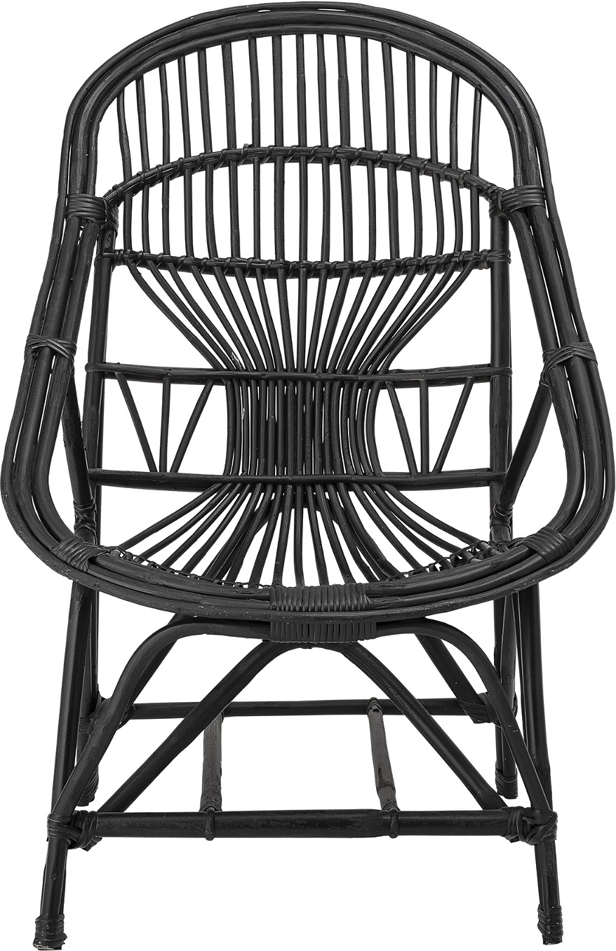 Loungestol   Lænestol Bloomingville Cozy Joline Sort   Sukkerrør H88xb43xd60 Cm