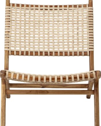 Loungestol Lænestol Bloomingville Keila   Naturteak Og Flettet Rattan   Dansk Design H78xb65 Cm