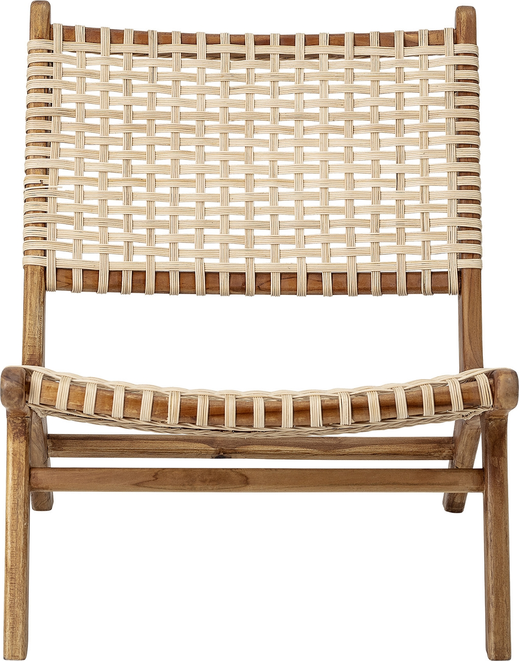Loungestol Lænestol Bloomingville Keila   Naturteak Og Flettet Rattan   Dansk Design H78xb65 Cm