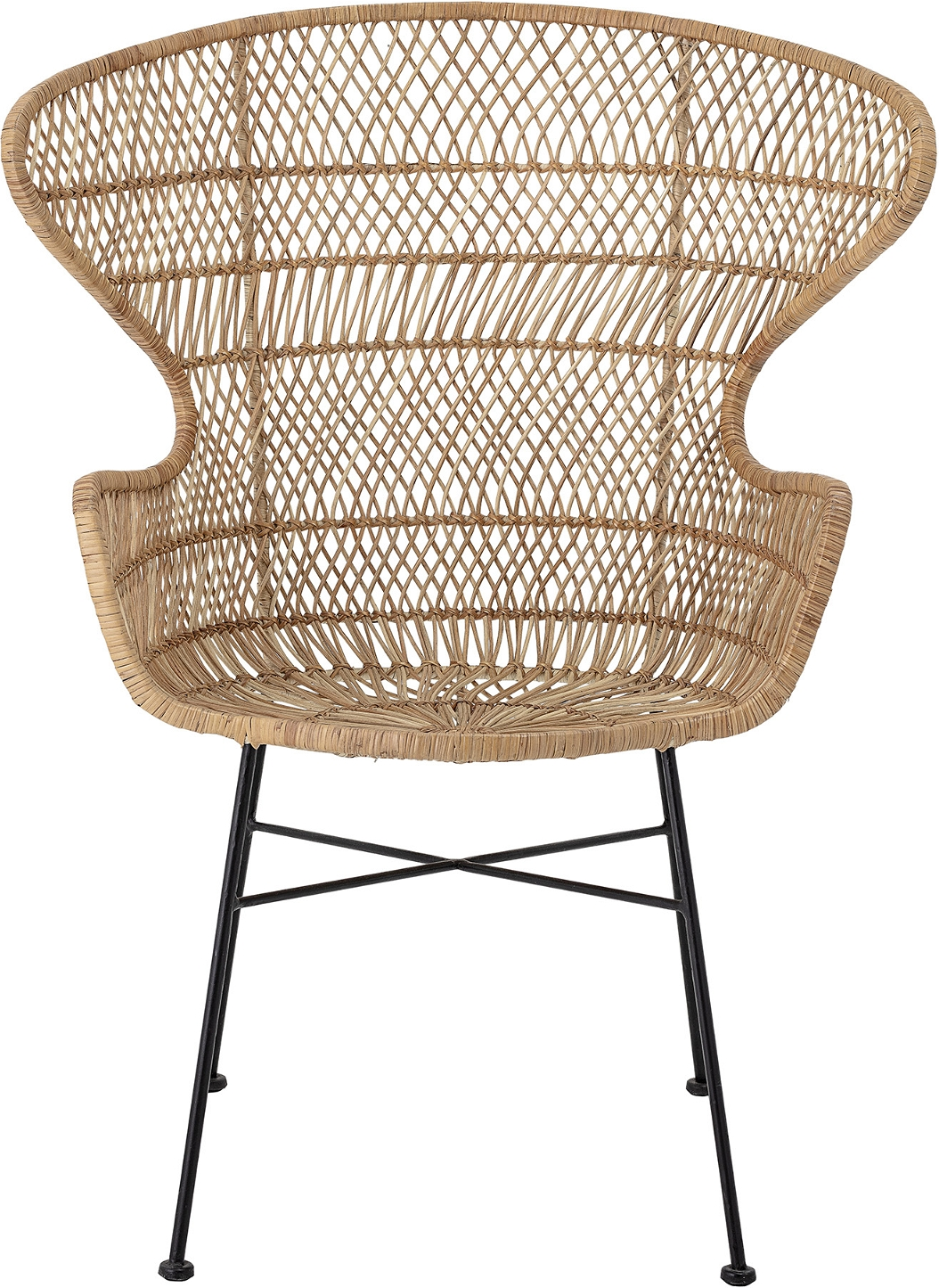 Loungestol  Lænestol Bloomingville Oudon   Natur Rattan Med Håndflettet Finish   Jernstel  100x65x79 Cm