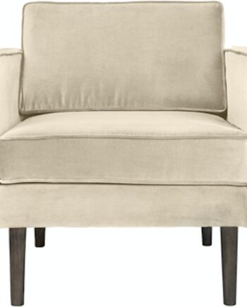 Loungestol Lænestol Broste Copenhagen Wind   Hvid Velour  Ergonomisk Design  H74xb84xl88 Cm
