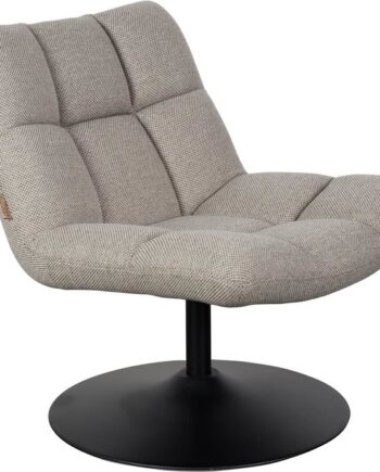 Loungestol Lænestol Dutchbone Bar H78xb76xl74 Cm Stengrå Stof Med Drejefunktion