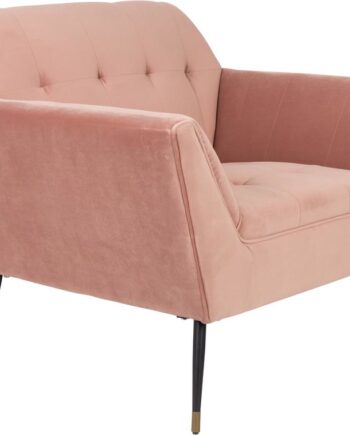 Loungestol Lænestol Dutchbone Kate Støvet Rosa H80ã B95ã L79 Cm Art Deco Design Med Sorte Jernben