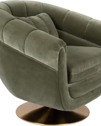 Loungestol Lænestol Dutchbone Member Gråbrun Stof Retro 1950er Med Drejefod