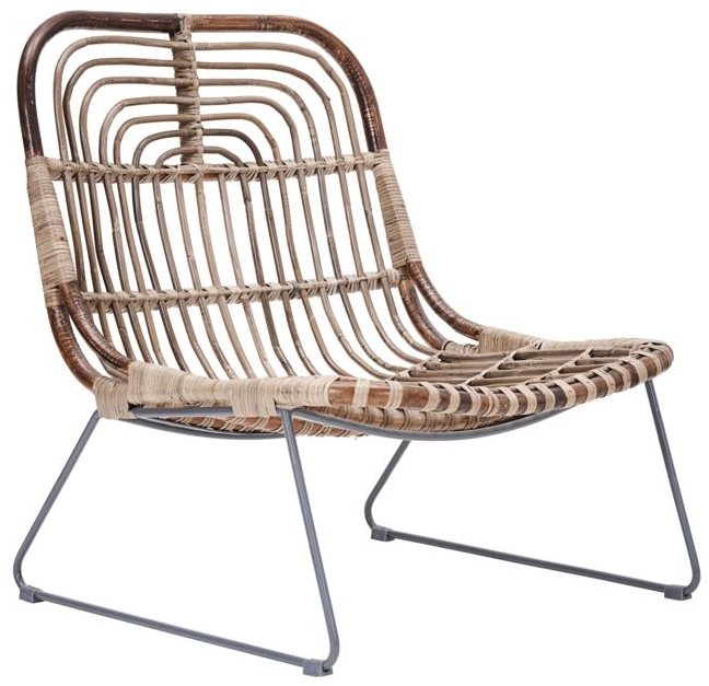 Loungestol Lænestol House Doctor Kawa   Rattan Og Metal Mørk Natur 73   62   68 Cm
