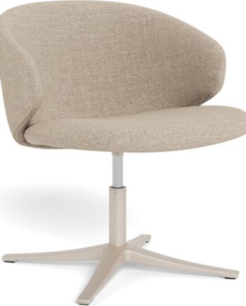 Loungestol Lænestol Signature Elma   Beige Grå Basel-stof  Gråt Stålstel  Drejefunktion H71xb58xd52