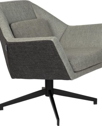 Loungestol Lænestol Zuiver Uncle Jesse Mørkegrå Polyester Med Pu-skum   Stålbase 76ã 76ã 68 Cm
