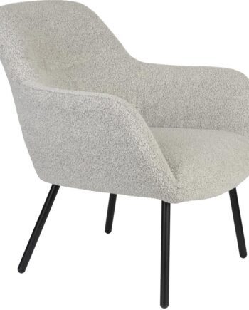 Loungestol Studio White Dude Med Polstret Polyester Og Sølvfarvet Stålramme H80xb77xl76 Cm Beige