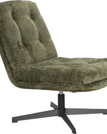 Loungestol Studio White Kai Gråbrun Polstret Polyester Metalstel Drejefunktion H69     B72   D75   Cm