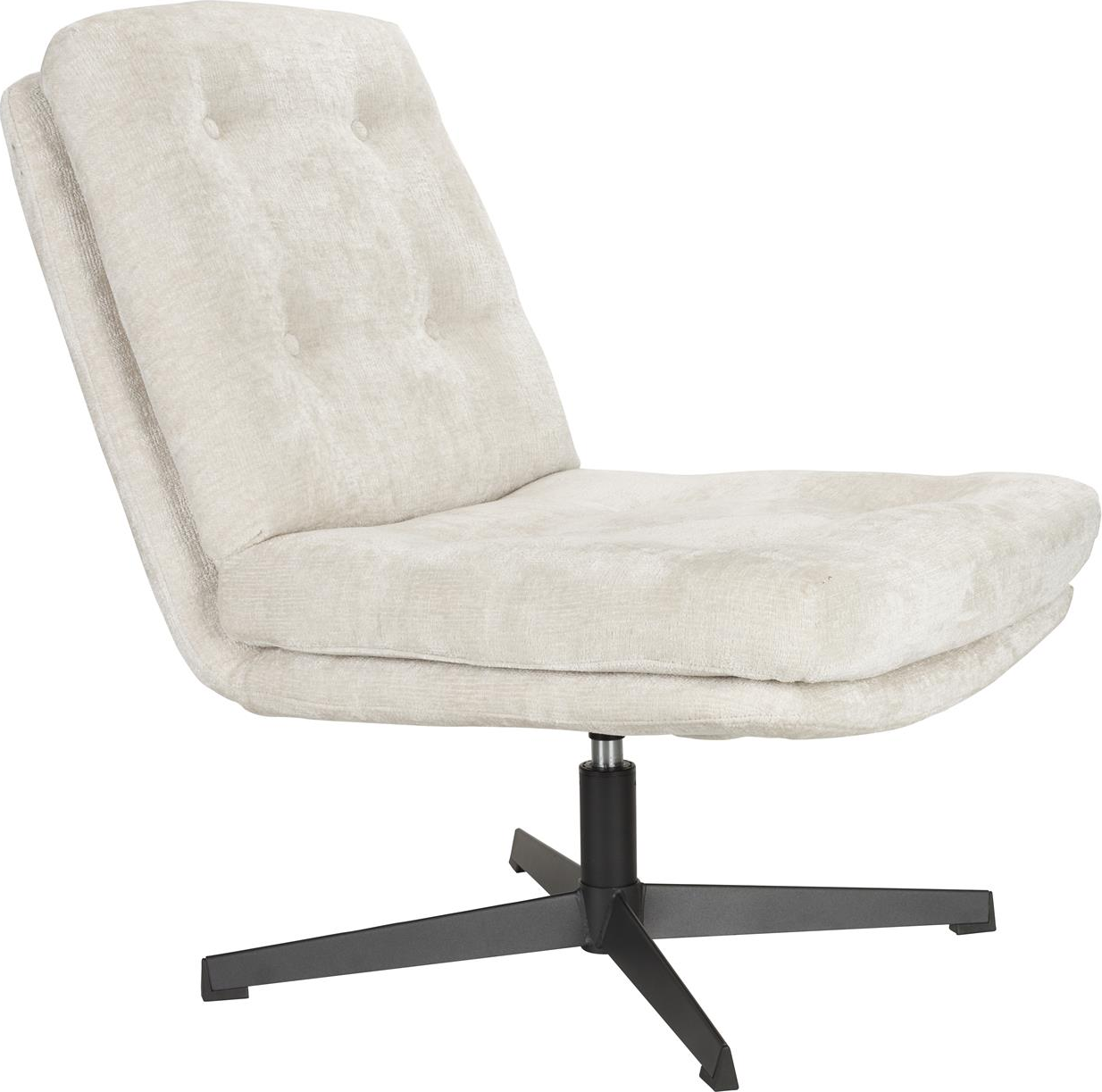 Loungestol Studio White Kai Perlemor Polyester Metalunderstel Drejefunktion