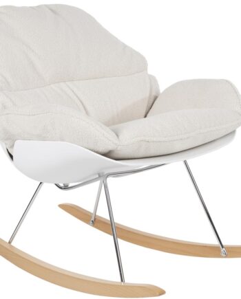 Loungestol Studio White Rocky Lænestol Perlemor Stof Bøgtræ Og Jern B76ã D98ã H84 Cm
