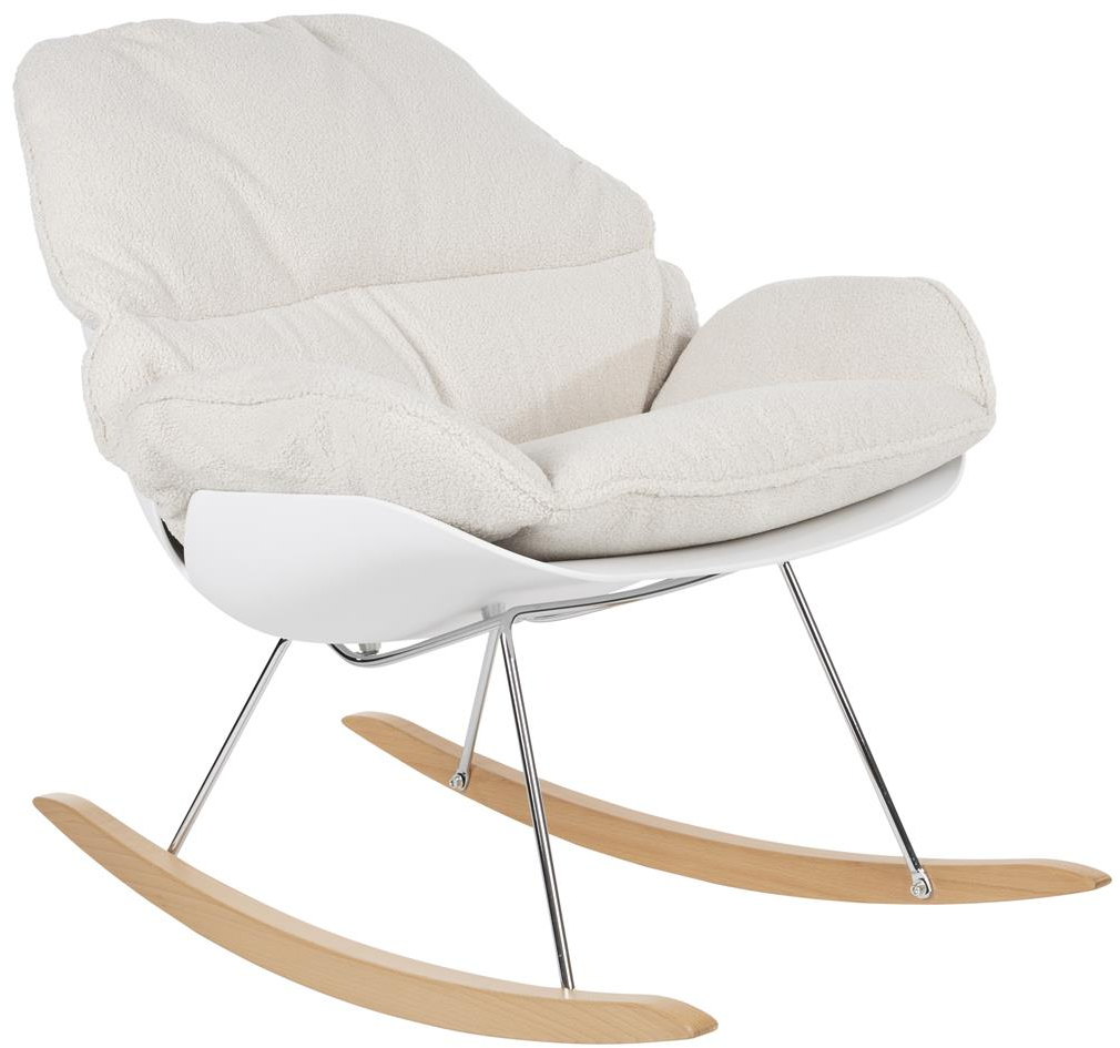 Loungestol Studio White Rocky Lænestol Perlemor Stof Bøgtræ Og Jern B76ã D98ã H84 Cm