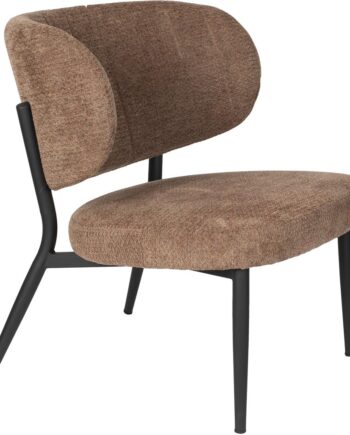 Loungestol Studio White Sanne Mudderbrun Stof Med Skumpolstring Og Stålramme