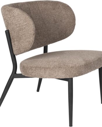 Loungestol Studio White Sanne Stengrå Polyester Med Sort Metalramme 72x62x76 Cm