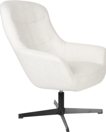 Loungestol Studio White Yuki Offwhite Drejelig Slidstærk Polypropylen Med Armlæn Og Polyesterpolstring