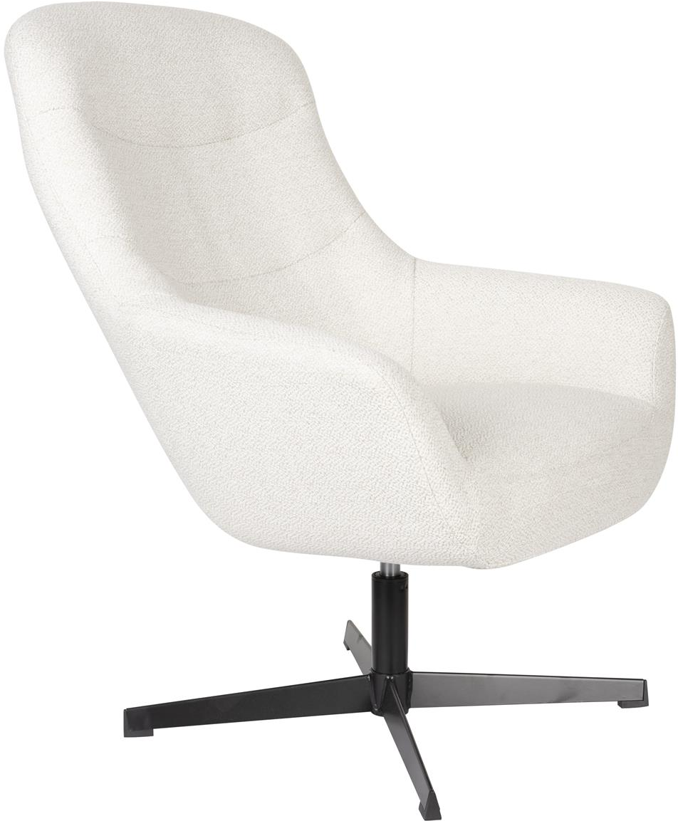 Loungestol Studio White Yuki Offwhite Drejelig Slidstærk Polypropylen Med Armlæn Og Polyesterpolstring