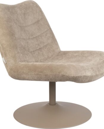 Loungestol Zuiver Bubba   Stof Stenlysgrå Med Drejefunktion 85ã 67ã 81 Cm Stålbase