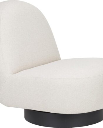 Loungestol Zuiver Eden Offwhite Polyester Med Sort Drejebase 96ã 85ã 78 Cm