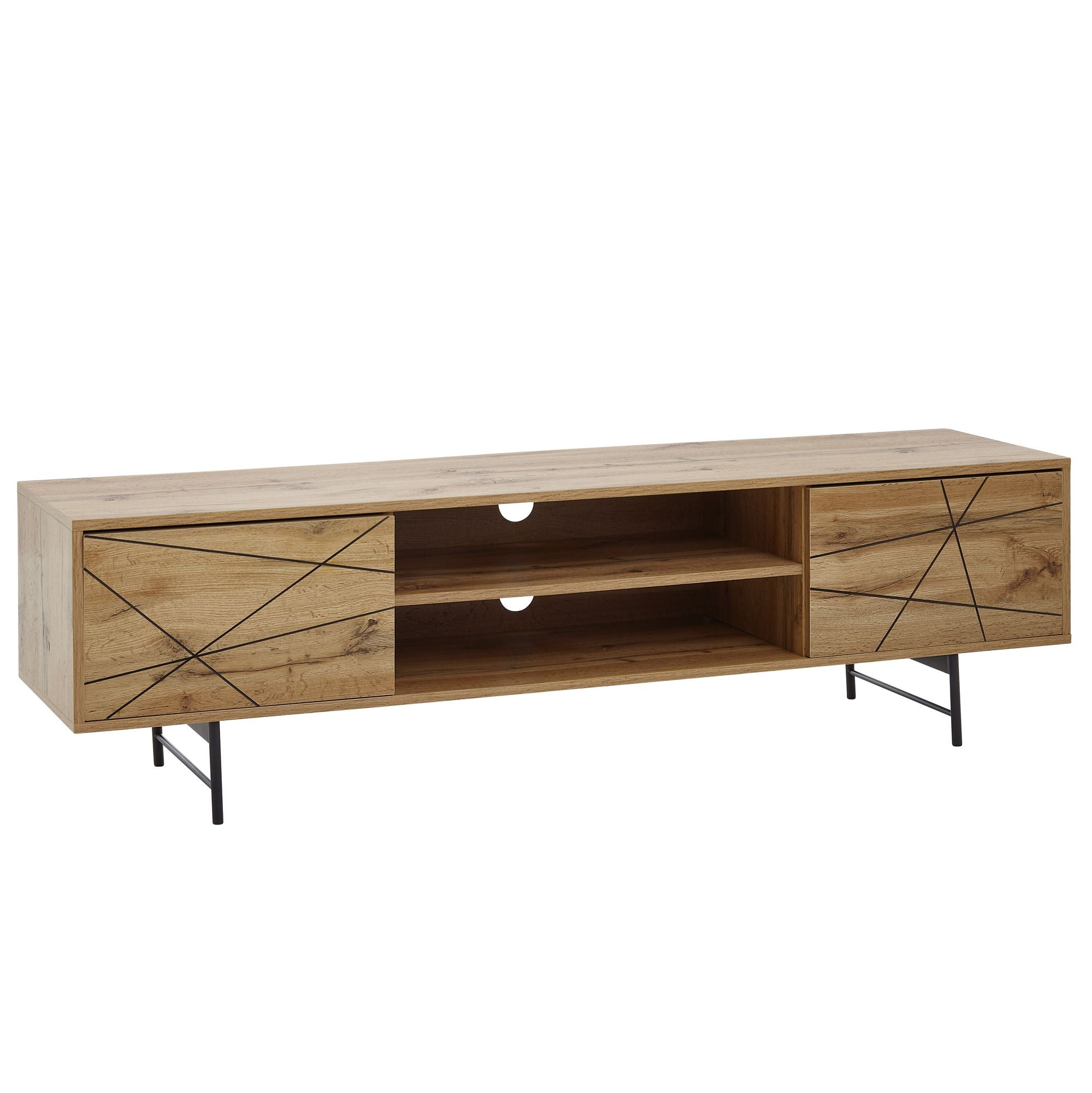 Lowboard Tv-bord   Kommode  160x45x40 Cm  Art Deco Look  Naturfarvet