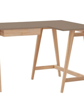 Luka Asketræ Hjørneskrivebord B115cm   D85cm Brun Højre Side