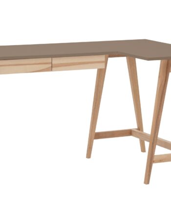 Luka Asketræ Hjørneskrivebord B135cm   D85cm Brun Højre Side