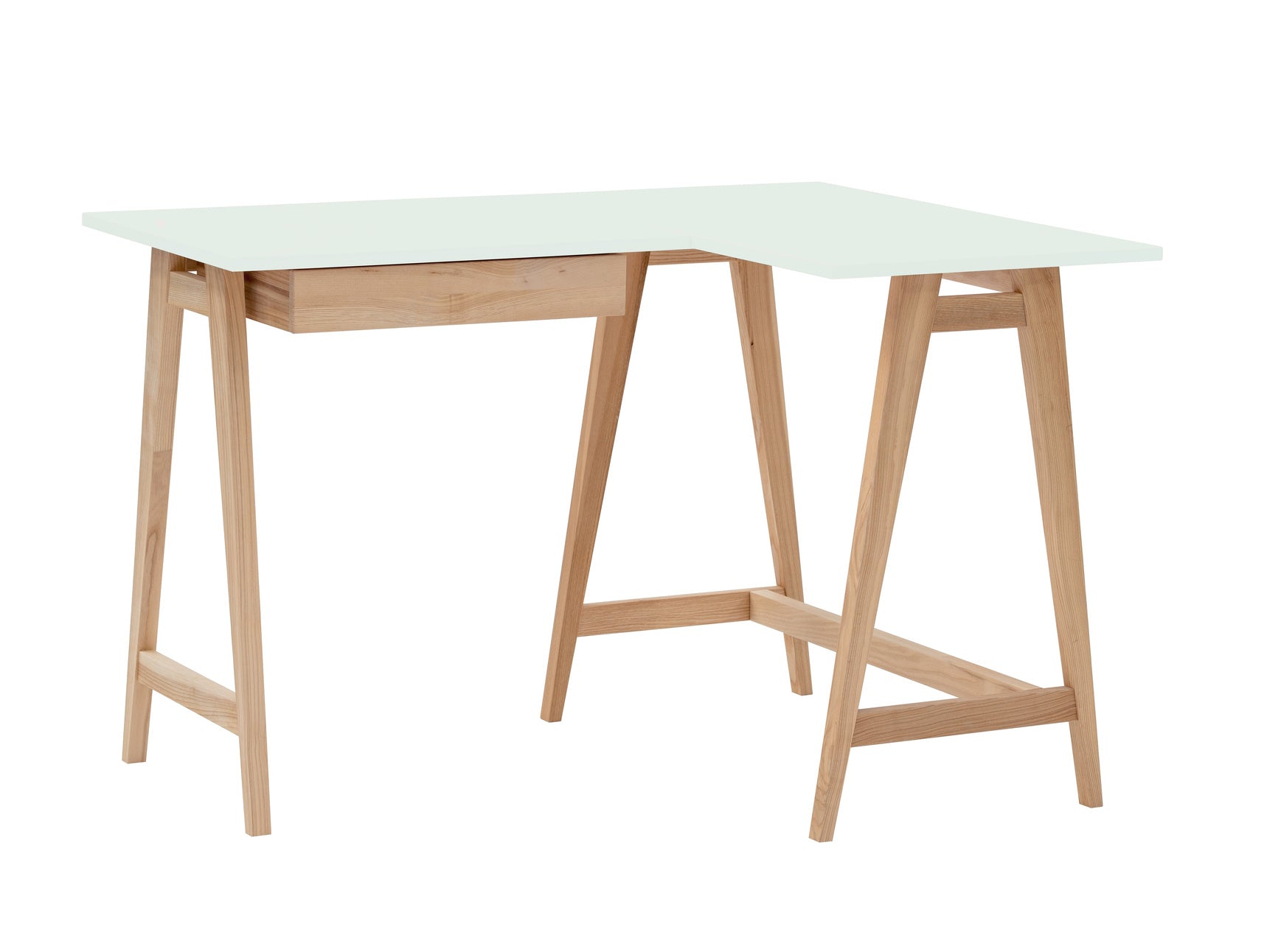 Luka Asketræ Hjørneskrivebord B115cm   D85cm Flygtig Mint Højre Side