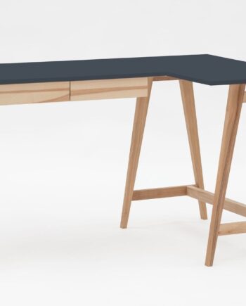 Luka Asketræ Hjørneskrivebord   135cm     85cm   Grafit Højre Side