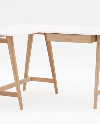 Luka Asketræ Hjørneskrivebord   115cm     85cm   Hvid Venstre Side